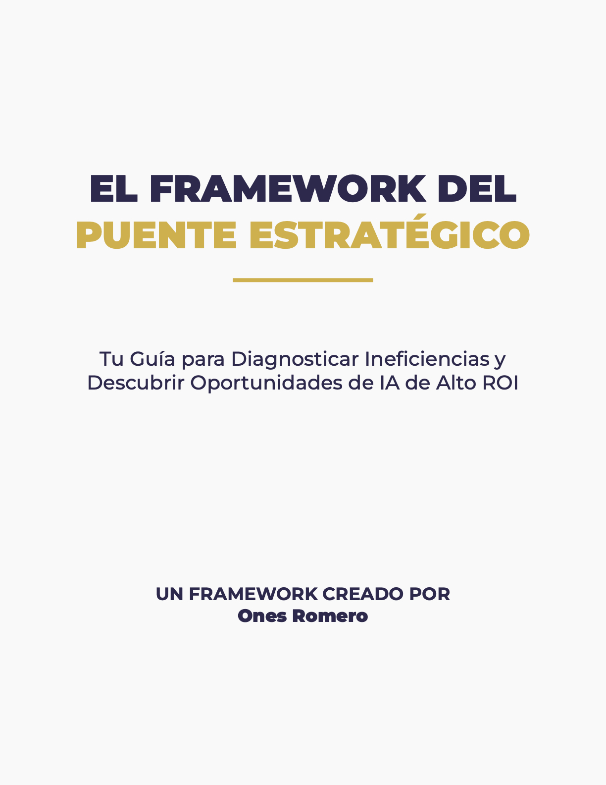 Portada del Framework de Diagnóstico Operacional